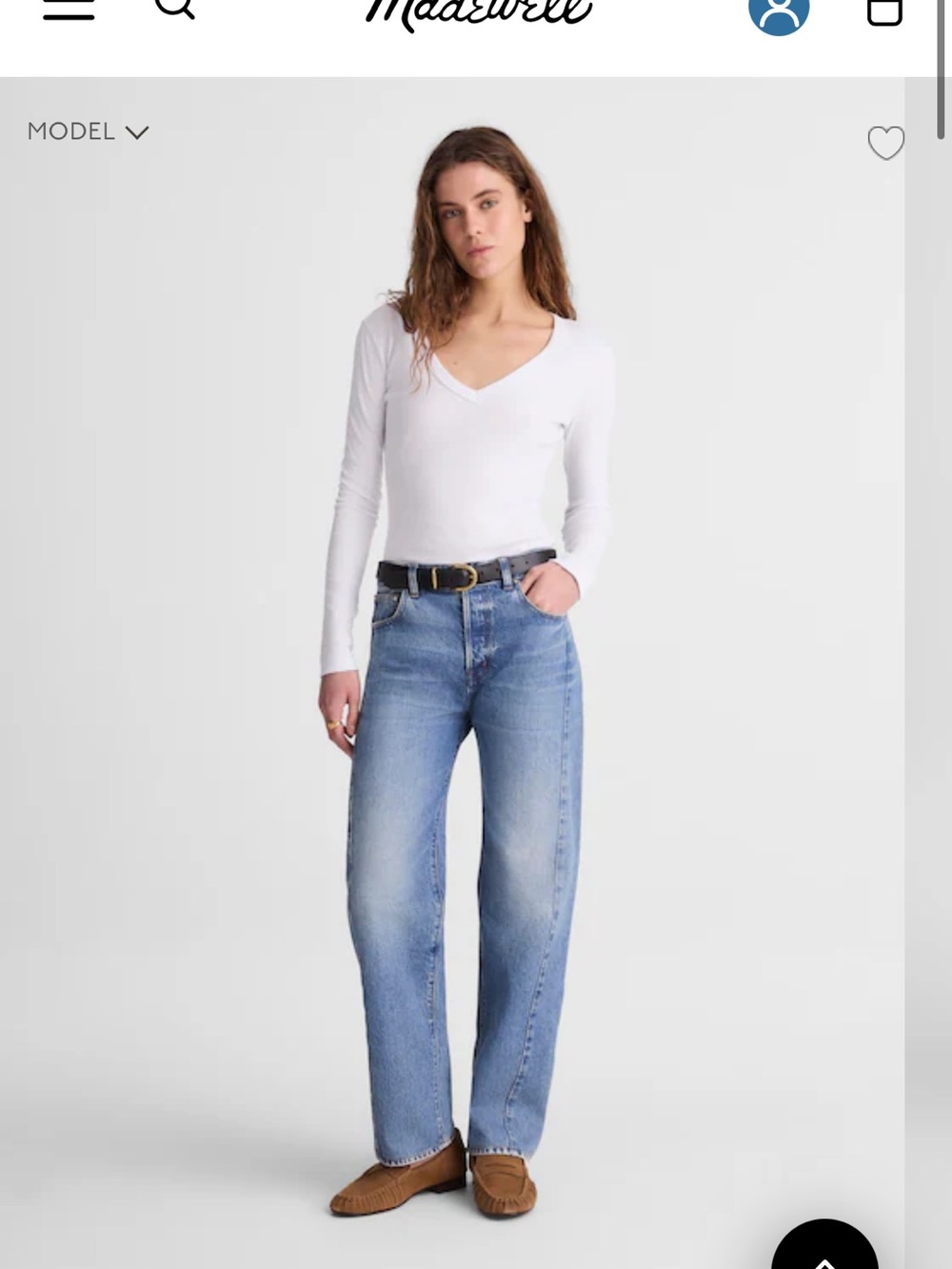 Madewell pieced barrel leg Jean